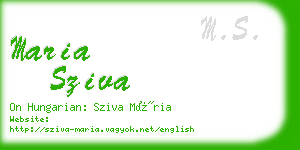 maria sziva business card